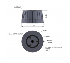 Calian HC990XF Extended-Filter Full-Band GNSS Low-Profile Helical Antenna + L-Band