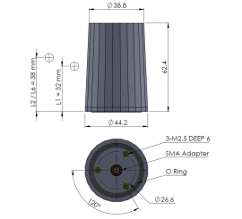 Calian HC843 Active Dual-Band GNSS + Passive Iridium Helical Antenna