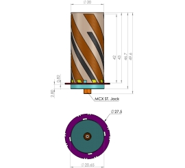 Calian HC871E Embedded Dual-Band Helical Antenna