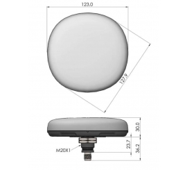 AC4990TXF multi-constellation GNSS antenna with rugged housing and Accutenna&reg; 4 technology for precision positioning