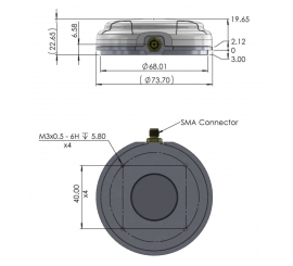 Calian TW7972RXF rugged triple‑band GNSS antenna with XF filtering for precision positioning
